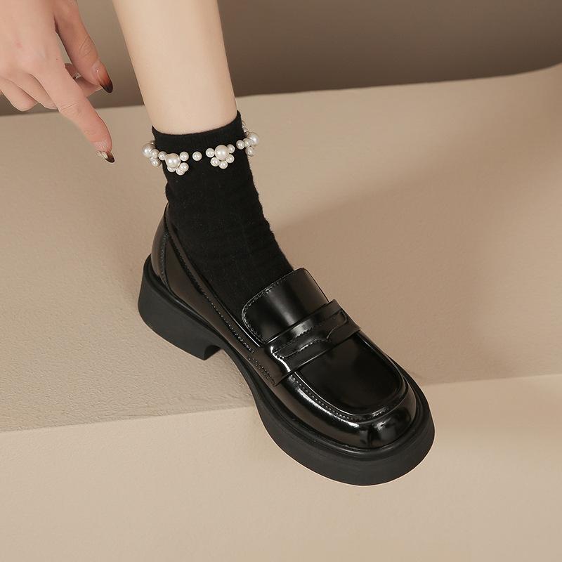 

Туфли на плоской подошве из натуральной кожи для женщин Huizhou, виноградные туфли той же марки, маленькие кожаные туфли в студенческом стиле, новые женские мокасины на платформе 34