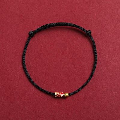 Exquisites Glücksarmband mit rotem Faden, Fußkettchen für Männer und Frauen, Koi-Handseil, handgefertigt, geflochtene Seilarmbänder, Schmuck, Accessoires, Geschenke