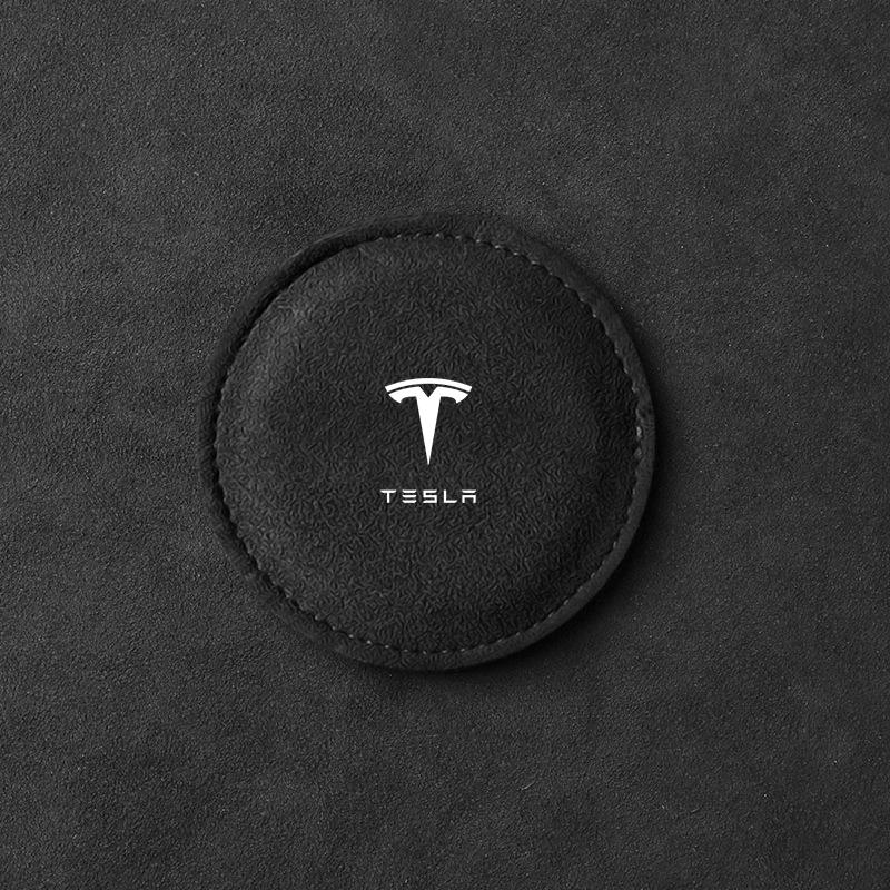 Suport Pahare Mașină Pad Slot Insignă Piele Covoraș Anti-alunecare pentru Tesla Model 3 Model S Model X Model Y Roadster Performance Decor