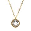 Minimalist Square Zircon Necklace - 18K Stainless Steel Rhombus Pendant Clavicle Chain for Women