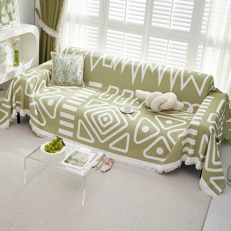 

Полотенце для дивана в скандинавском стиле с геометрическим узором, новое универсальное покрывало для дивана на четыре сезона, пыленепроницаемое тканевое покрывало для дивана с полной оберткой 90x180cm 1pcs