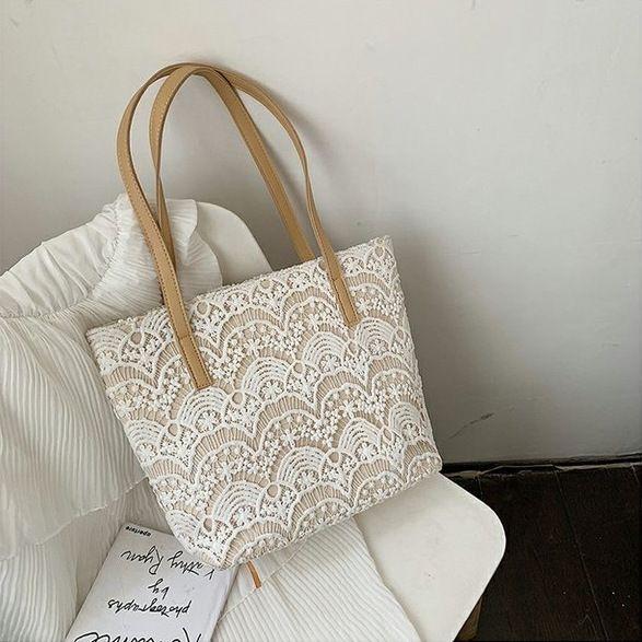 Torebka na ramię z koronki Nowa artystyczna torba płócienna Torebka