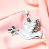 Sterling Silver Dove Pendant Necklace: Garnet Bird Jewelry