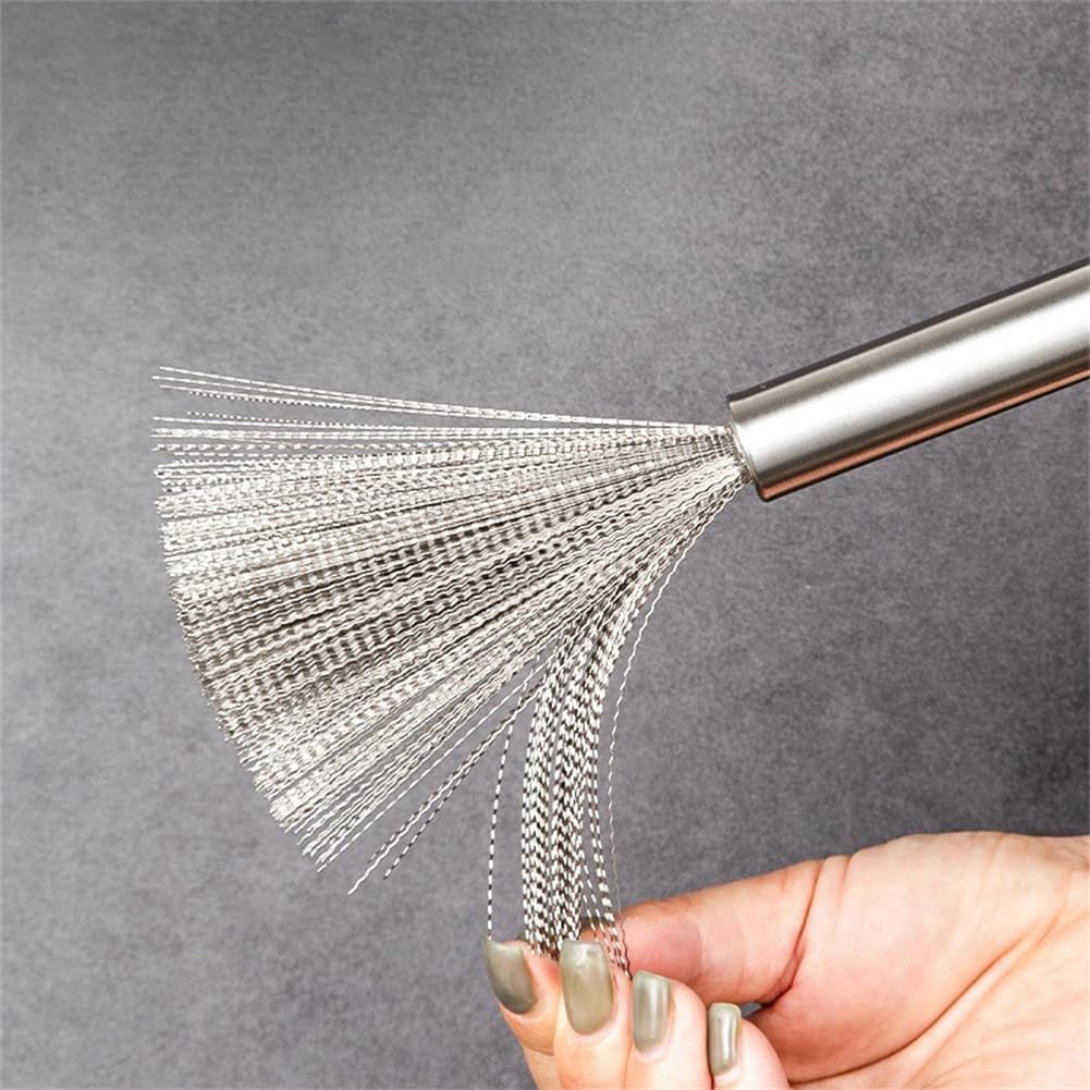 Kitchen Brush, Pan Scrubber, Pot Brush, Pot Scrubber, Dishes Scrub Brush, Steel Scrubbers for Cleaning Dishes, Steel Wool Scrubber with Handle, Steel