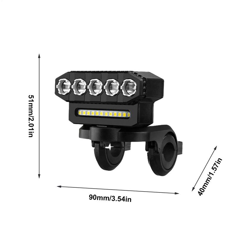 Rechargeable LED Cycle Front Light Super Bright LED Rechargeable Front Light 6 Light Modes Cycling Flashlight Waterproof Cycle