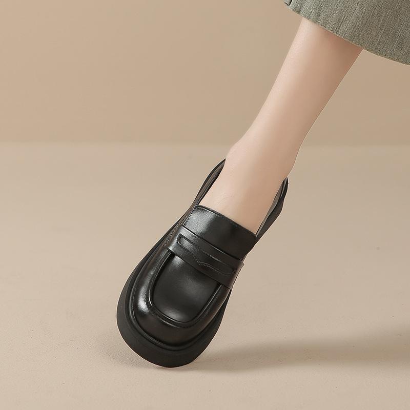 

Genuine leather flat for Huizhou women s shoes grape mother same small leather shoes college style new platform loafers women 40