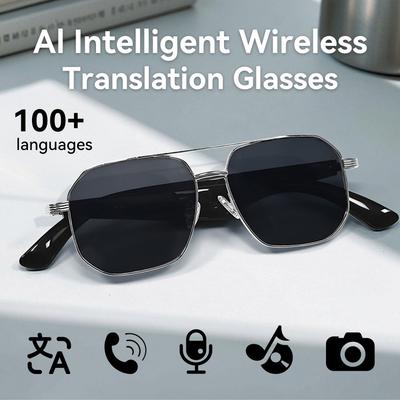 AI Smart Translation Glasses Bluetooth Call Listen To Music 100+ Online Language Translator Voice Note Sunglasses Women Men 2026
