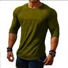 2025 Men's Long Sleeve Slim Fit Sports T-shirt - Round Neck, Plain Color, Popular Youth Design.