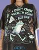 Don'T Know Where I'M Going But Gay Comfort Colors® Tshirt, Vintage Frog Retro Graphic Tees, Y2K Lgbt Pride Faded Toad Gift,