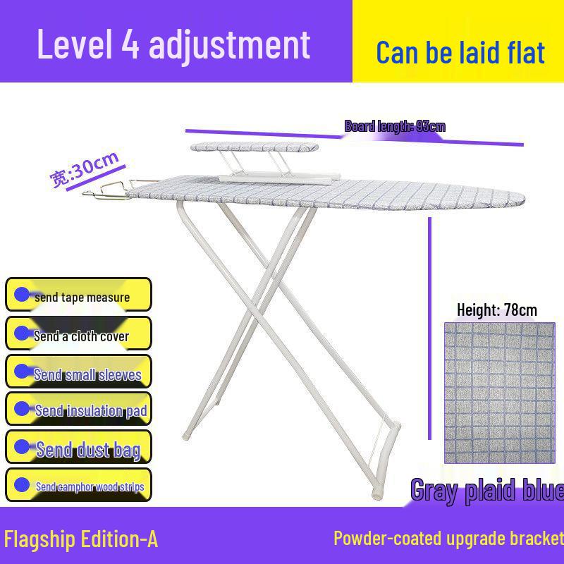 Reinforced Foldable Ironing Board with Handheld Rack - High-Grade Household Accessory