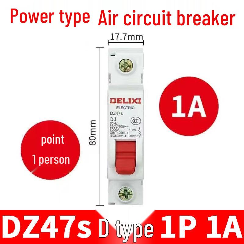 Delixi DZ47S Circuit Breaker: Air Switch for Single/Three-Phase, 1P/2P/3P/4P.