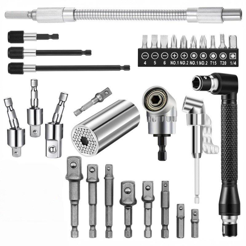 105° Screwdriver Bit & 360° Universal Joint Extension Rod with Colored Steel Ball Joint