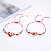 12pcs Festival Christmas Bracelets Imitation Pearl Santa Claus Xmas Tree Pendant Party Jewelry Gifts for Girls Kids Adult