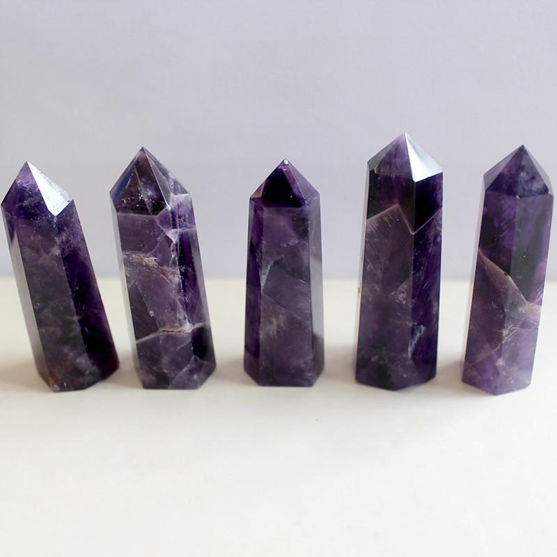 Exquisite Natural Purple Dream Amethyst Quartz Crystal Stone Point Hexagonal Wand