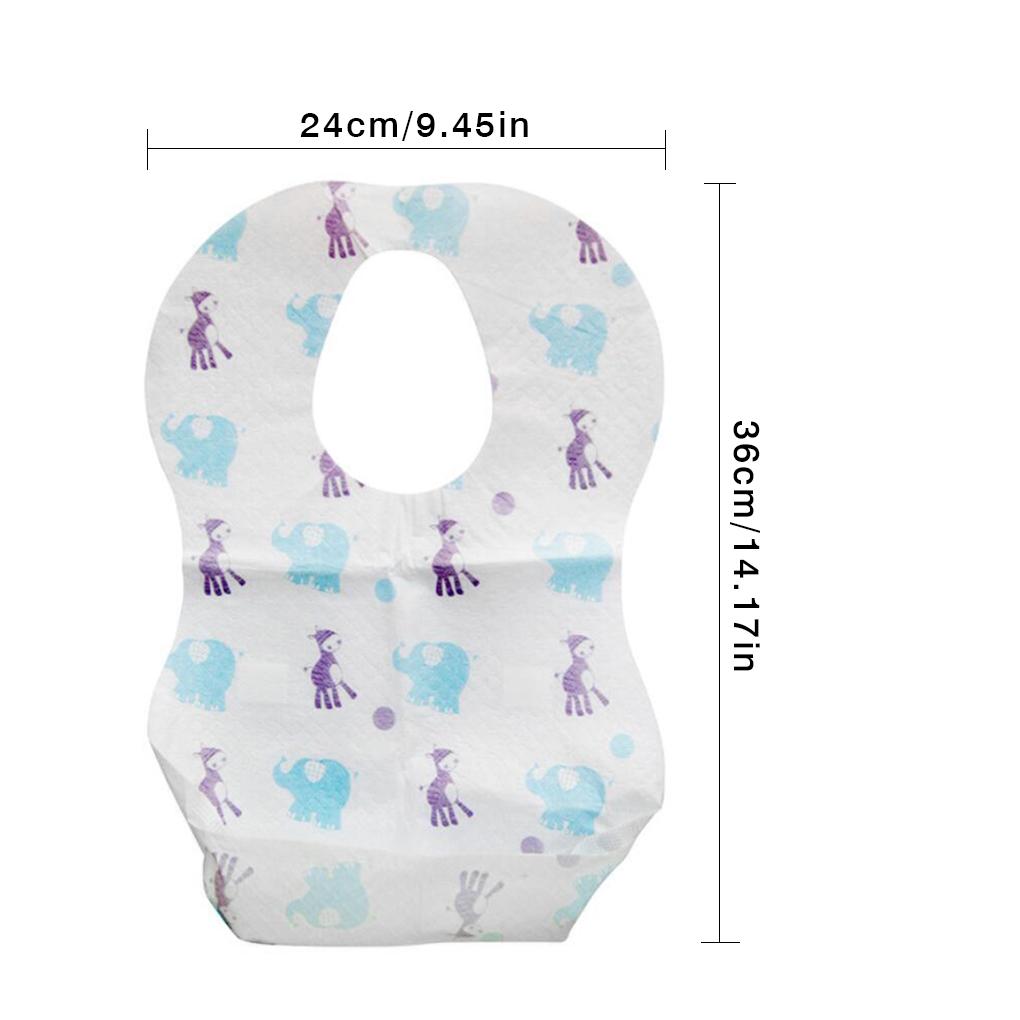 ZXR.Elwood 20pcs Saliva Towel Baby Cartoon Bib Single Use Infant Feeding Dining Apron Newborn Kid Dining Bib