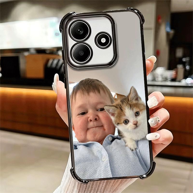 Funny Babaite Hasbulla Plating Phone Case For Xiaomi Redmi Note 14 15 Pro Plus 13 12 11 11S 11T 10 9S 9 5G Anti-Fall Airabag Cov