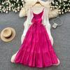 French Gentle Wind Suspender Dress Women's Two-piece Set Summer Sunscreen Waist Thin Cake Skirt Vacation Style Set