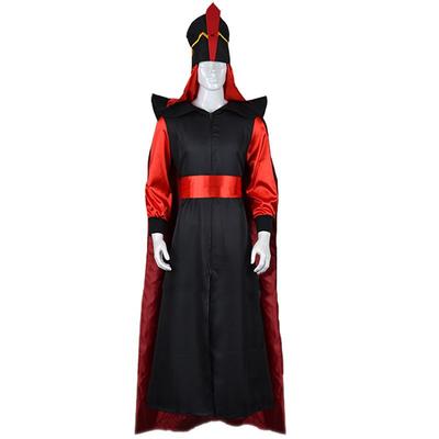 Traje Cosplay Jafar do Filme Macacão Capa com Chapéu Para Homens Mulheres Roupas Halloween Carnaval Festa Roleplay Ternos