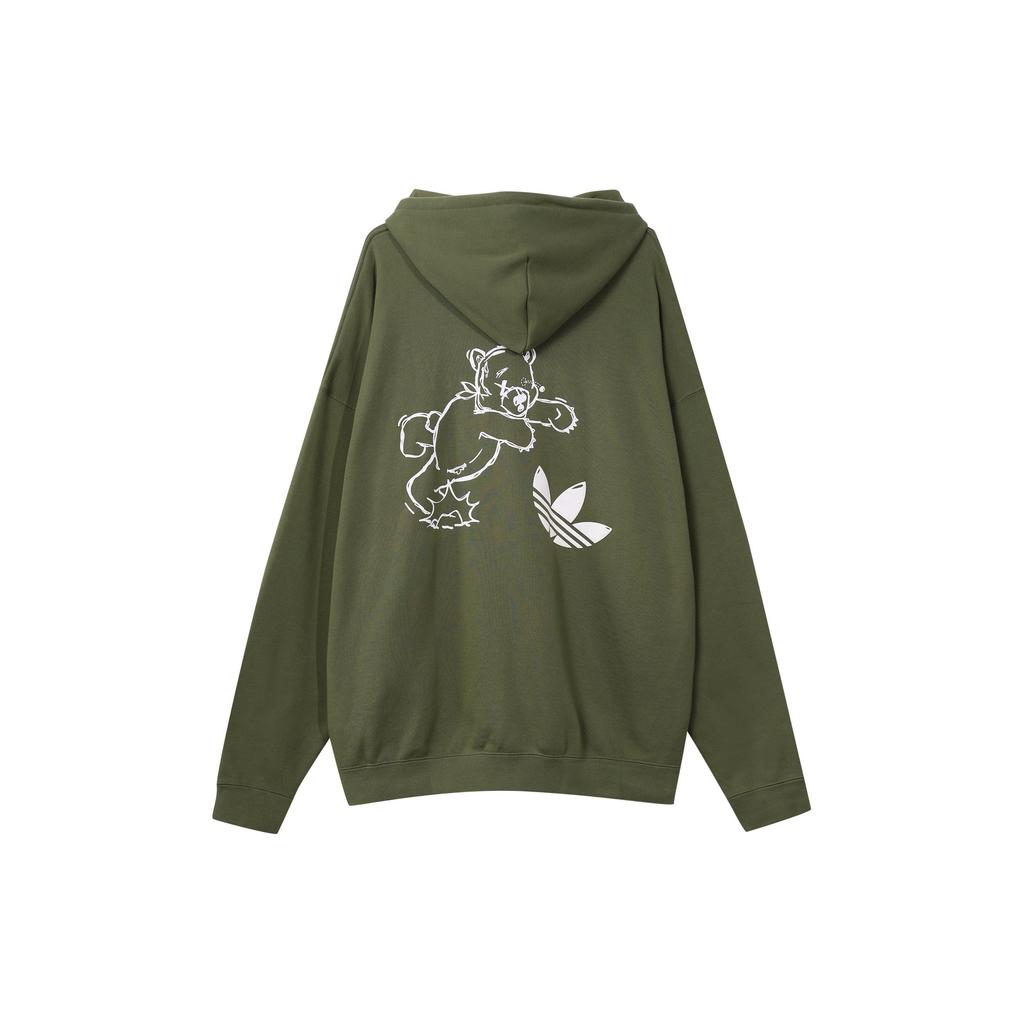 adidas Originals Sweatshirts Men's Green Hooded Moderate Regular HL4109
