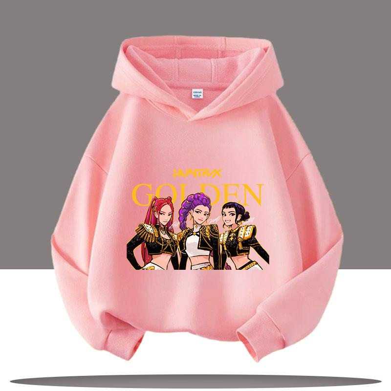 K-pop Mikiny Lovců démonů Chlapci Dívky Dlouhý rukáv Svrchní oděv Saja Chlapecký potisk Mikina s kapucí pro děti Módní svetr Dětské topy