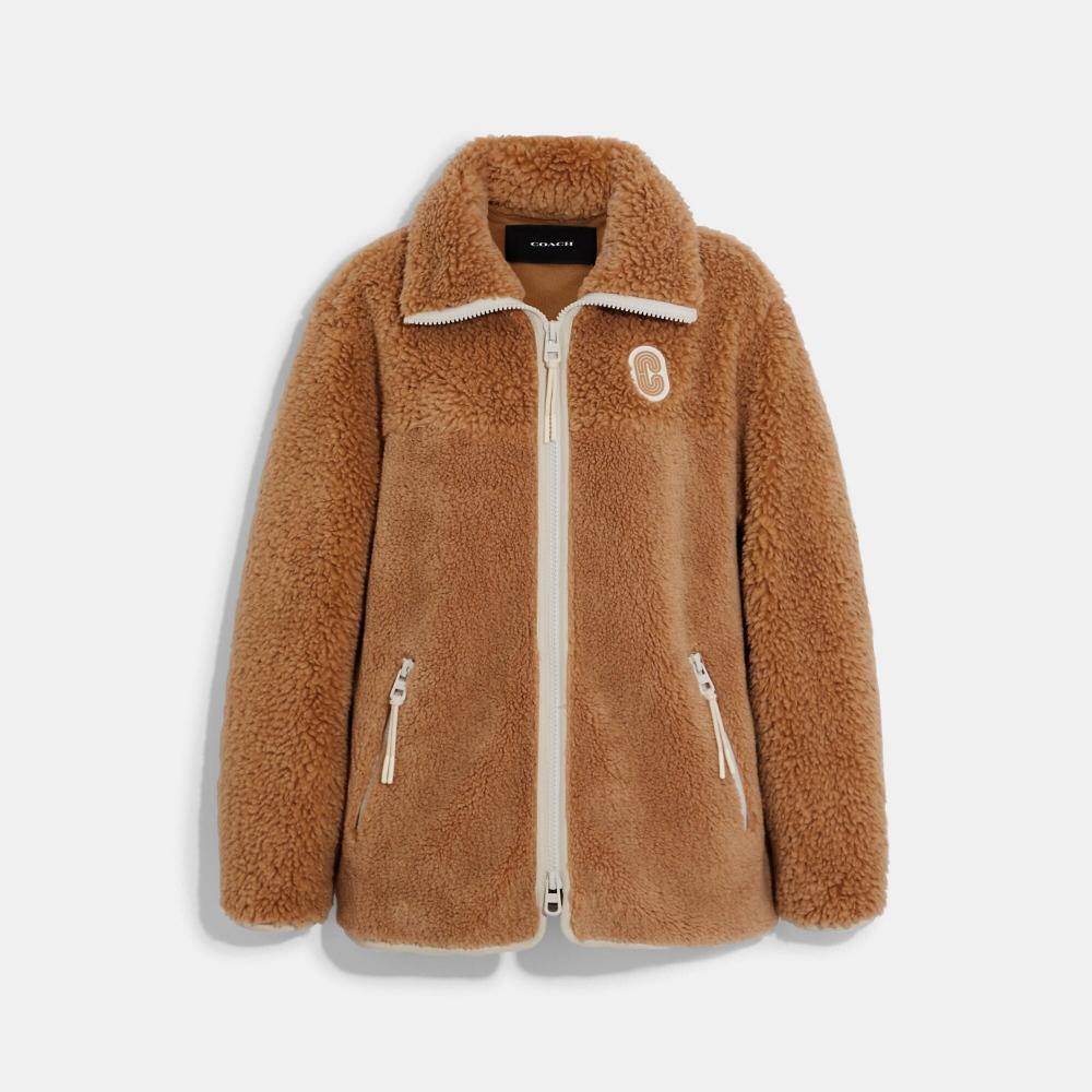 

Coach Tonal Sherpa Zip Up ореховый