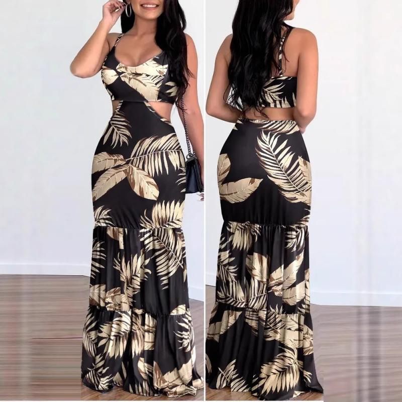 2026 Spring Casual Women's V-neck Pencil Dress Strap Long Dress