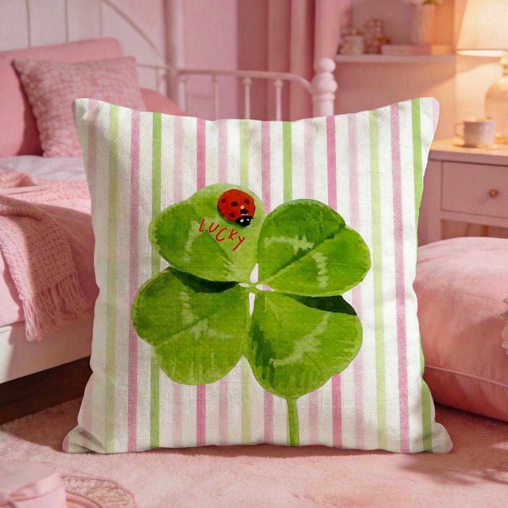 Blessed LLucky CloverS Cushion Cover Premium Comfort Reversible Pillow Cove Two in One Design for Any Room  Car Interior