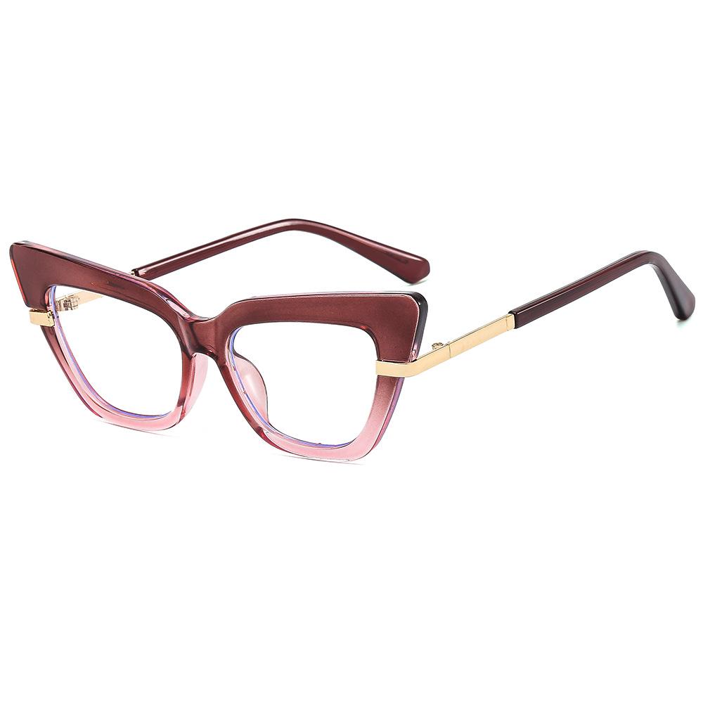2025 Cross Cat Eye Glasses: Anti-Blue Light European & American Frames, Internet Celebrity Style, Bare Face Optical Design