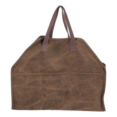 Heavy Duty Canvas Firewood Bag Large Firewood Holder Shopping Bag Fireplace Wood Stove Accessories Storage Bag for Camping BBQ Barbecue
