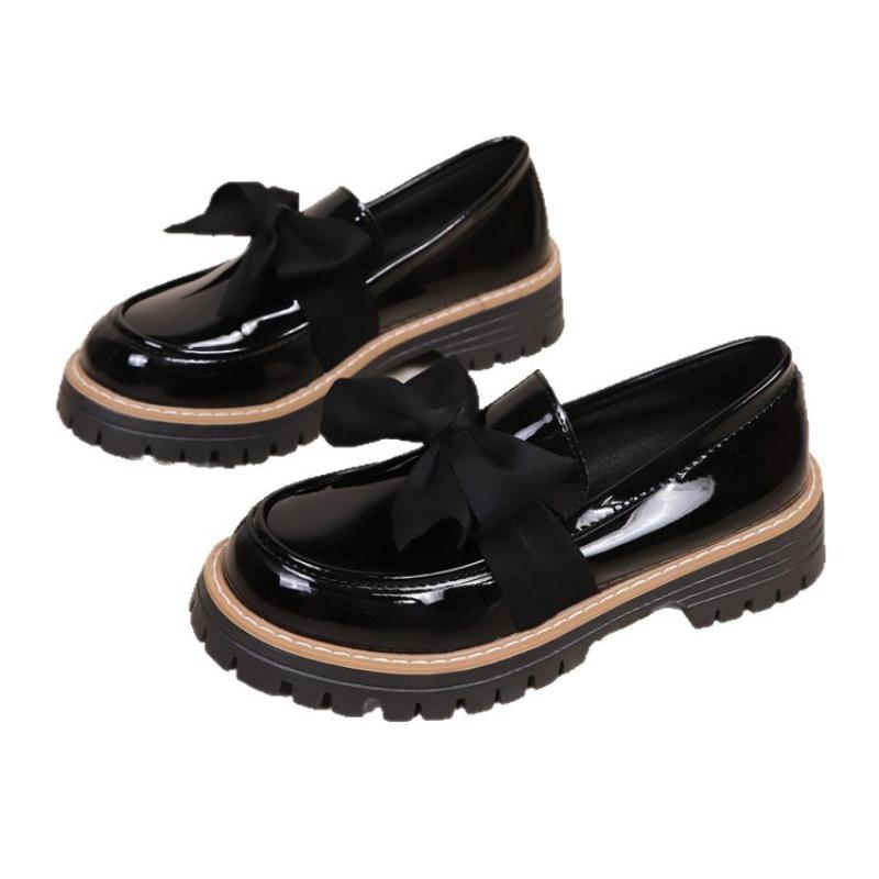 Damen Übergröße Klobige Sohle Rutschfeste Slipper Neu Herbst Europäisch Amerikanische Mode Vielseitige Leder-Ballerinas