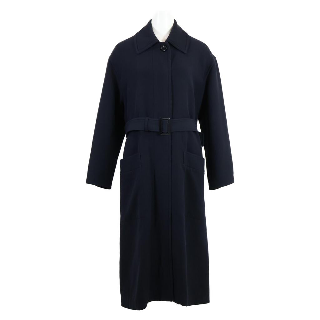 Ron Herman Navy Belted Soutien Collar Coat Coat XS NavyUsed