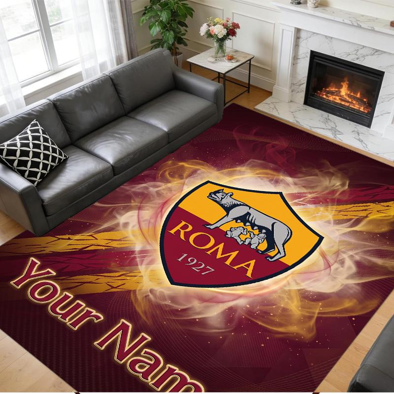 Crystal Velvet Rug Custom Name Text, Soft Non Slip Floor Mat Home DecorAS Roma