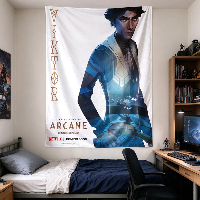 Arcane Viktor Character Poster League of Legends Netflix Series Gold Tech Art