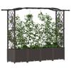Elevated Planter with Trellis and Hanging Roof Brown 204 x 40 x 141 cm PP
