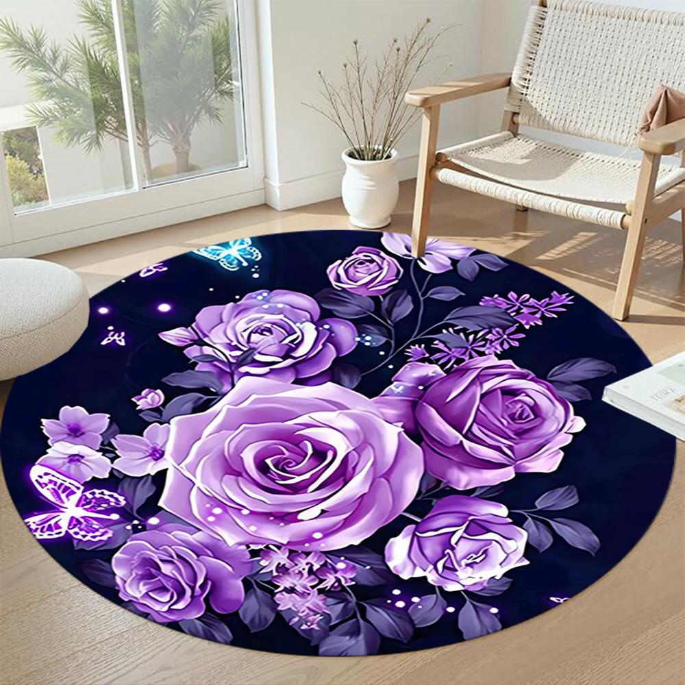 Flower Round Carpet Perfect for Outdoor Study room Entryway Hallway Antislip Round Carpet Office home decor Spiritual Gift