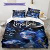 Corpse Bride Pattern Bedding Set Quilt Cover Pillowcase Home Decor Gift (1 * Duvet Cover + 2 * Pillowcase, Without Core)