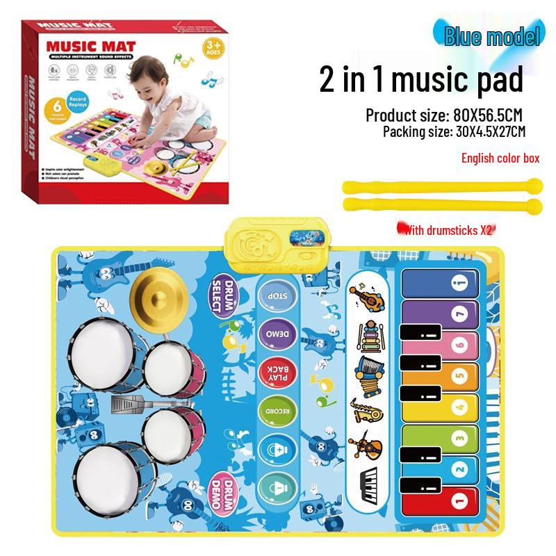 Baby Fitness Rack Music Play Mat with Piano and Drum Features