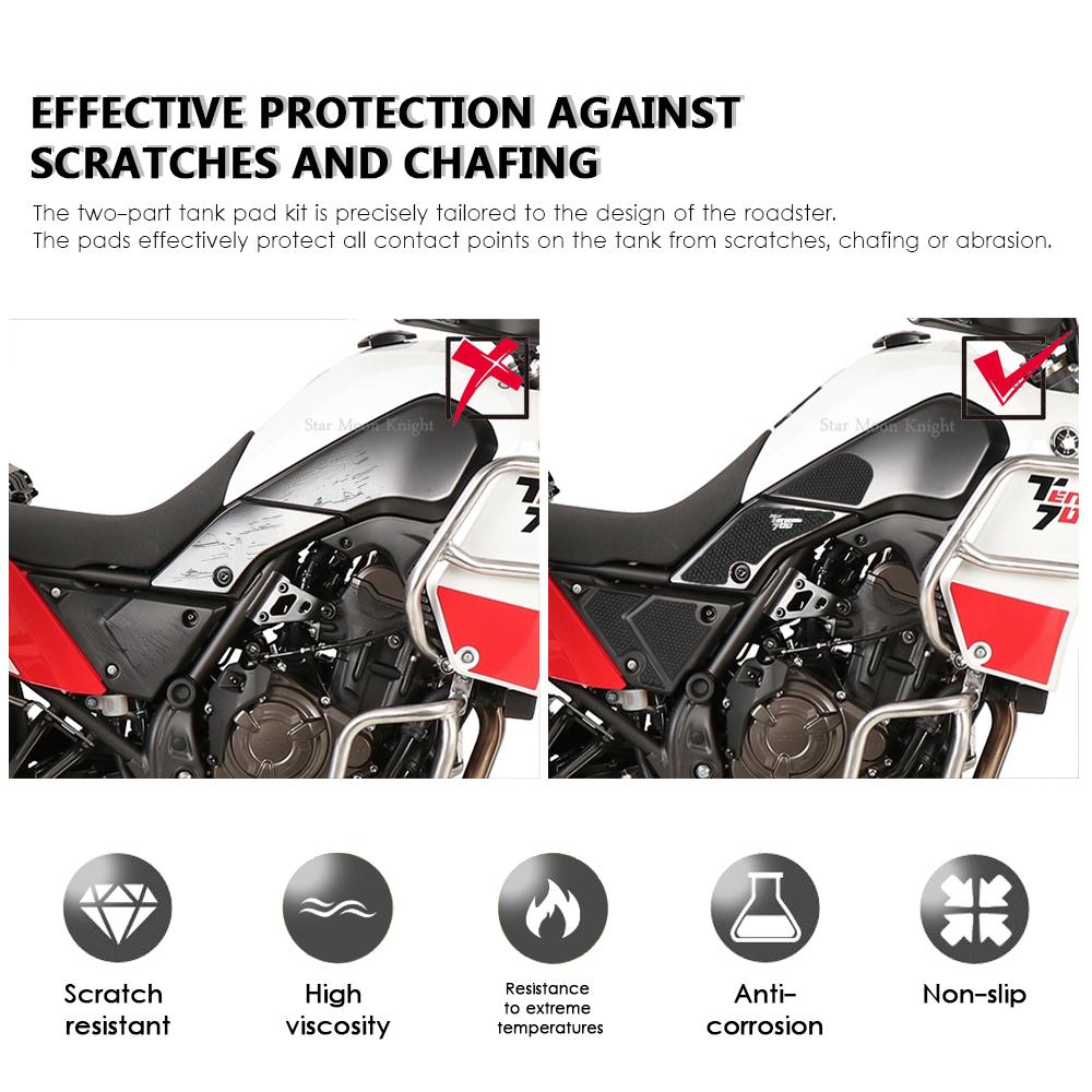 Motorcycle Non-slip Side Fuel Tank Stickers Waterproof Pad Rubber Sticker FOR YAMAHA Tenere 700 T700 XTZ 700 XTZ 690