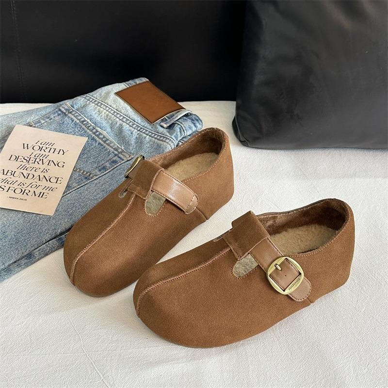 

Зима новая ретро повседневная платформа женские круглый носок кожаные универсальные туфли-ниша на одну ногу 40