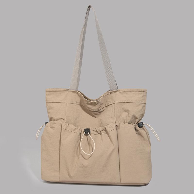 Large-capacity tote bag women's new autumn and winter versatile casual shoulder bag pleated college student class bag