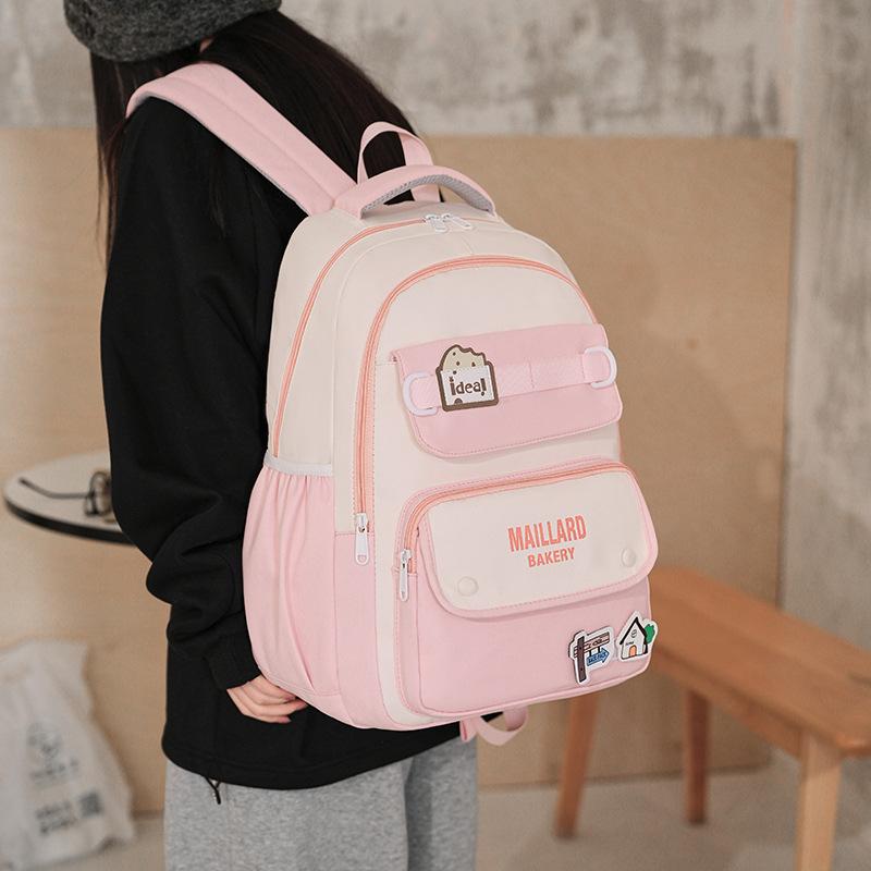 

School bag Korean version of high-value tooling school bag, light waterproof, load-reducing ridge backpack, large-capacity fashionable