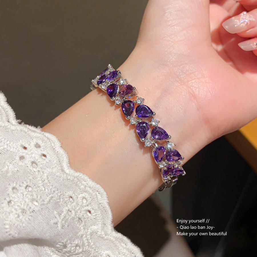 Doppellagiges Zirkon Wassertropfen Schmuckarmband im femininen Stil für den täglichen Gebrauch