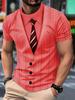 Men's 3D Fake Suit Print T Shirt With Pinstripe Blazer, Shirt And Tie Design Casual Funny Men Women Business T-shirt Clothing