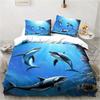 Ocean World Underwater World Dolphin Printed Bedding Set Bedroom Home Decor Bedspread Pillowcase Quilt Cover Bedding Set Luxury