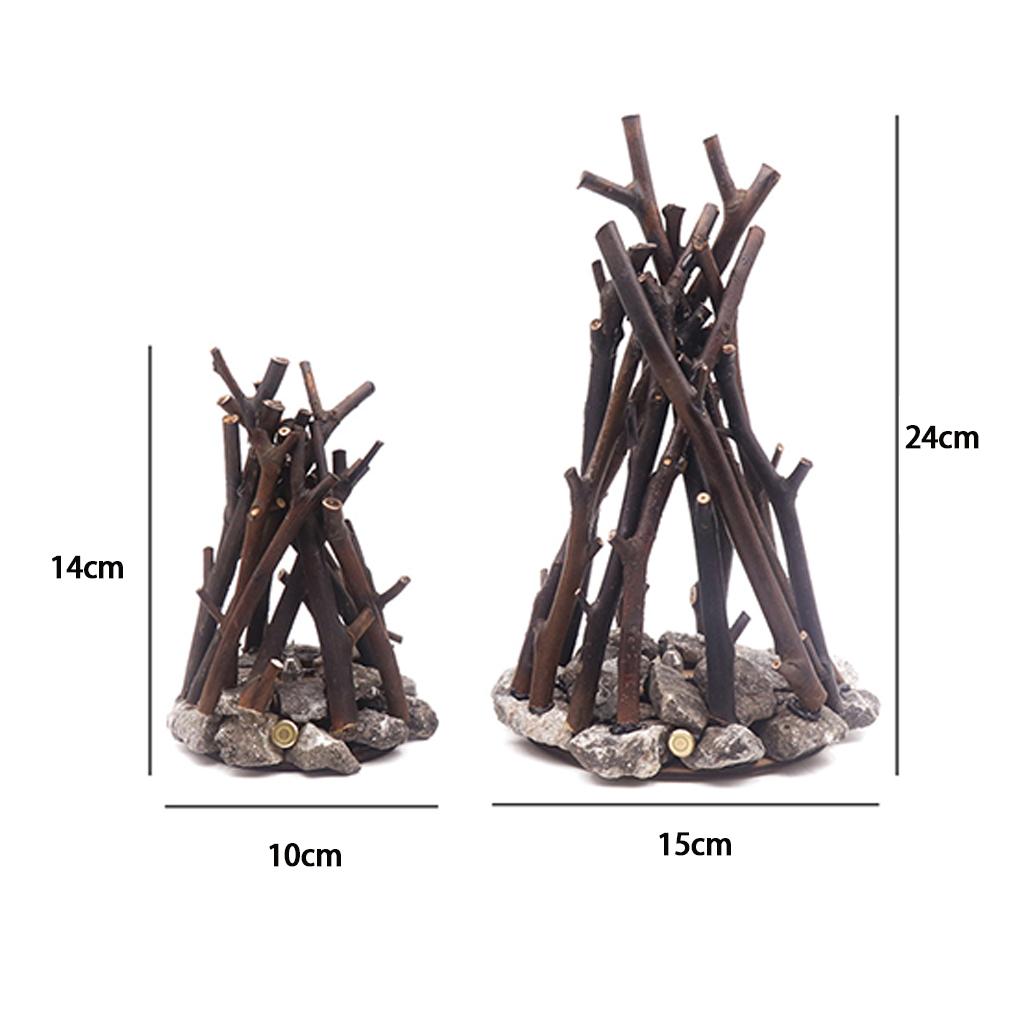 1PC Retro Campfire Night Light Soft Light Atmosphere At Home And Restaurant Led Tree Branch Stone Lights Flame Lamp 3D