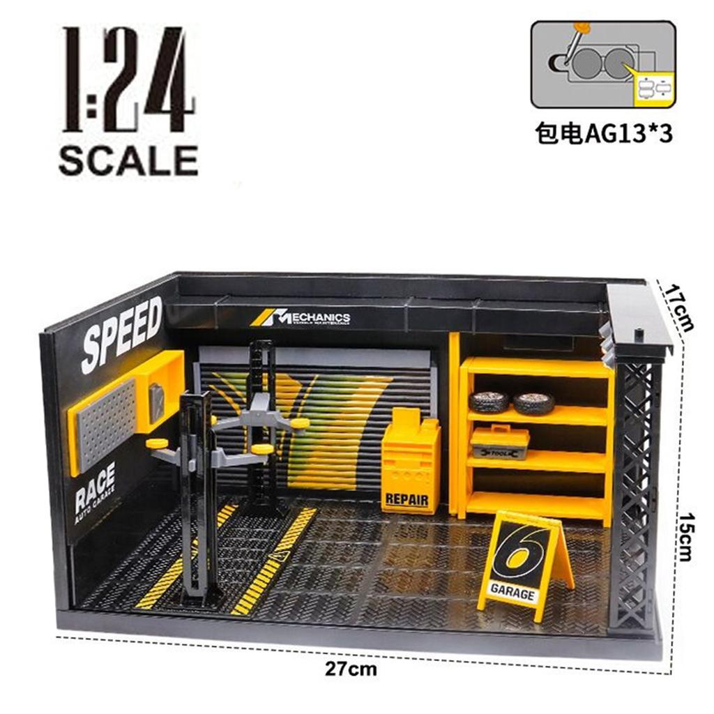 1:24 1:32 Scale Lighting Parking Lot Assembly Toy Diecast Alloy Model Car Garage DIY Scene Collection Display Toy Children Gift