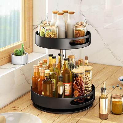 Étagère à épices de cuisine rotative à forte charge pour huile, sel, sauce soja et vinaigre