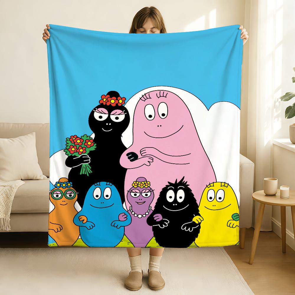 Cartoon Barbapapa Blanket Soft and Skin Friendly For Couch Bed Napping Bedspread All Seasons Comforter