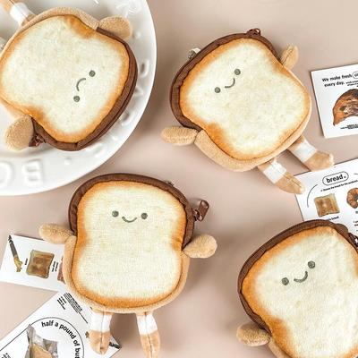Cartoon-Toast Mini-Plüsch-Münzbörse & Kopfhörertasche für Kinder