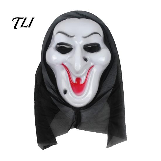 Halloween Horror Fotoshoot Prop Geest Volledig Gezicht Masker, Schreeuwend Masker met Realistisch Schedel Kap met Tanden, Eng Kostuum Accessoire voor Cosplay